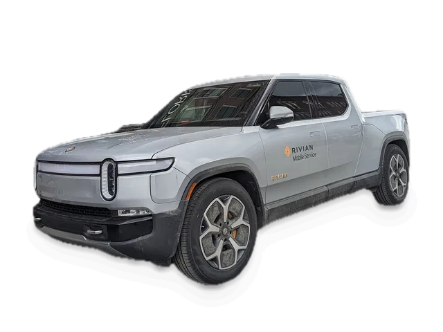 Silver Rivian R1T pickup